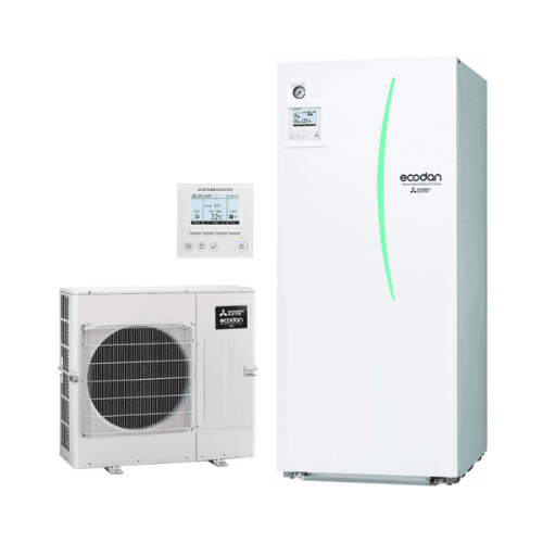 Mitsubishi ECODAN ECO Inverter 8 kW 200 liter luft-til-vand varmepumpe sæt med reference ECODANECO6-200 fra mærket MITSUBISHI