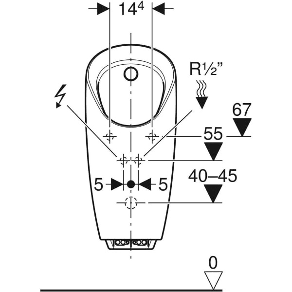 Geberit Preda urinal med integreret skylsystem til netværk med reference 116.072.00.1 fra mærket GEBERIT