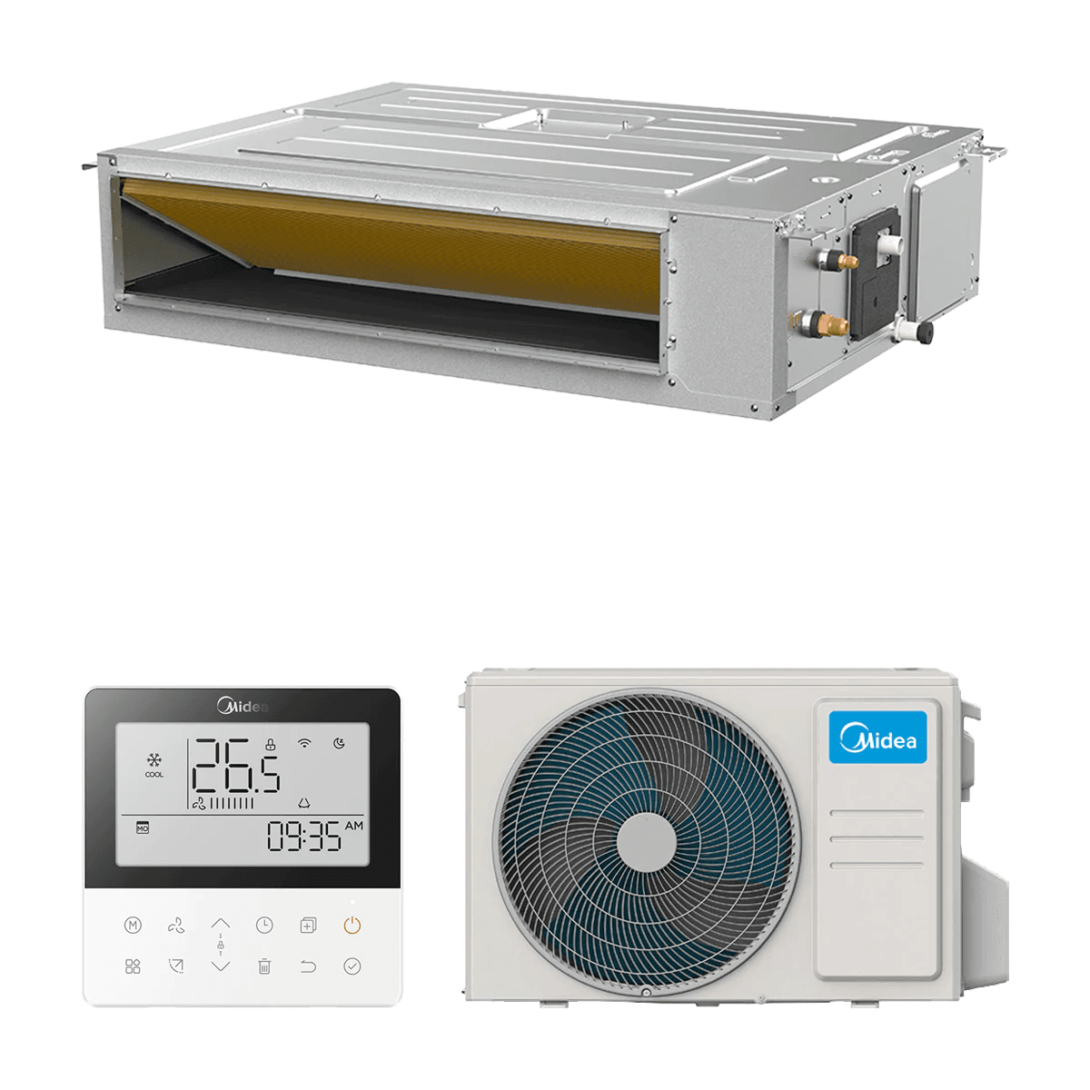 Kanal klimaanlæg Midea A7 10,50 kW 36000 BTU med reference MTJ-105(36)N8Q-1 fra mærket MIDEA