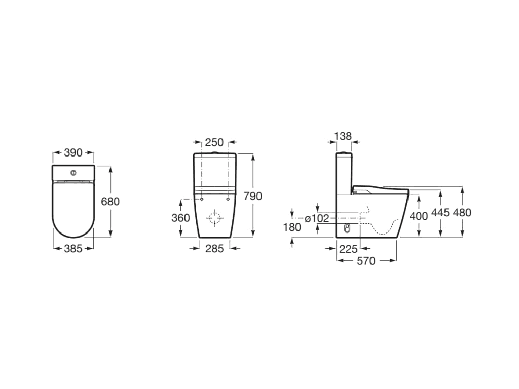 Intelligent toilet In-Wash® Inspira vægmonteret Roca Rimless med reference A80306L001 fra mærket ROCA