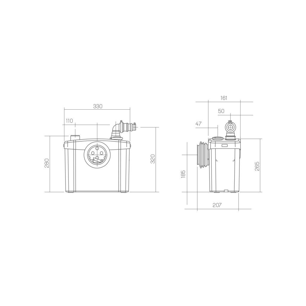 Sanitærkværn SFA SANITOP til toiletter og håndvaske med reference 0100200 fra mærket SFA SANITRIT