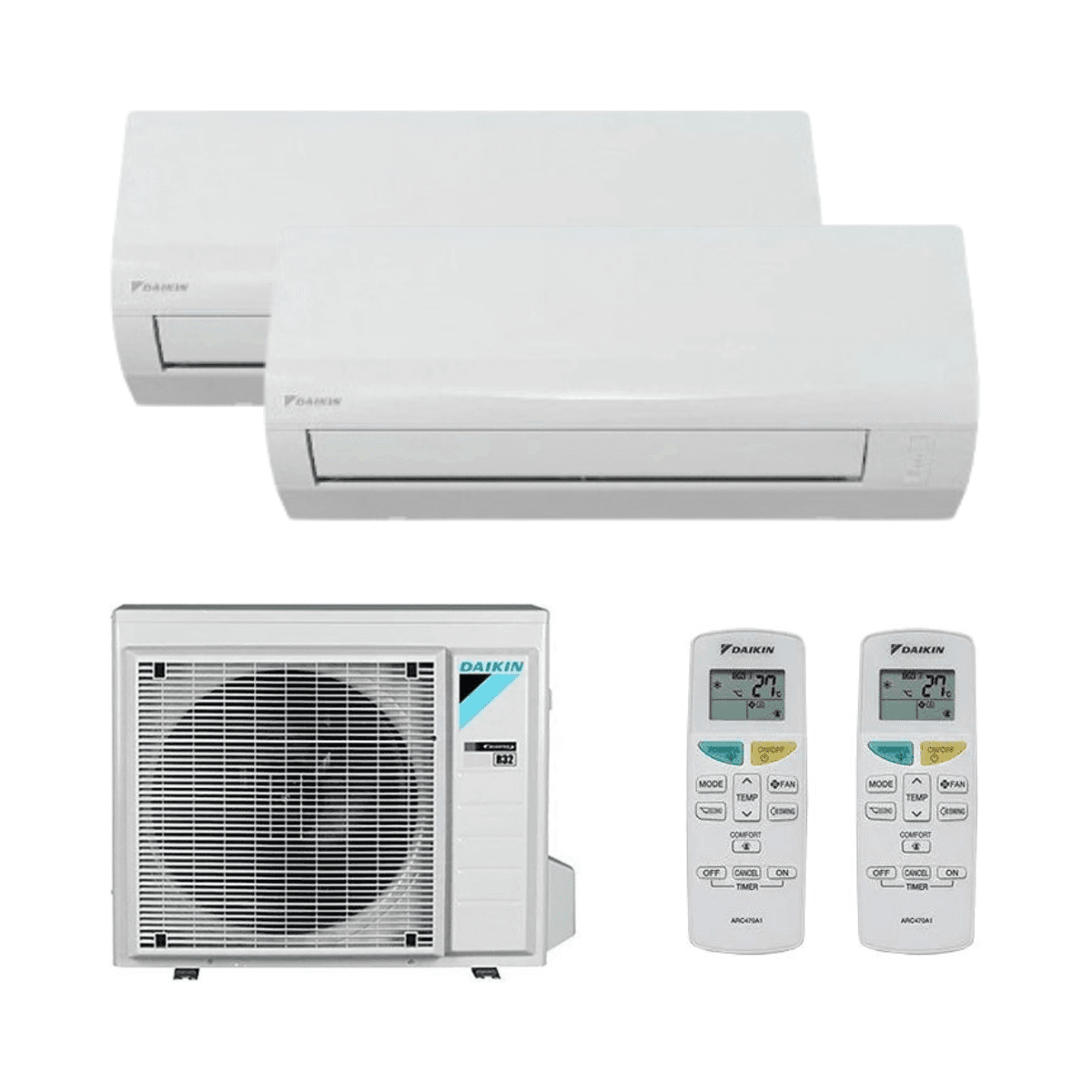 Aircondition med wifi 2x1 Daikin Sensira 2,5 kW 9000 BTU med reference KITDAISENSIRA2X125+25 fra mærket DAIKIN
