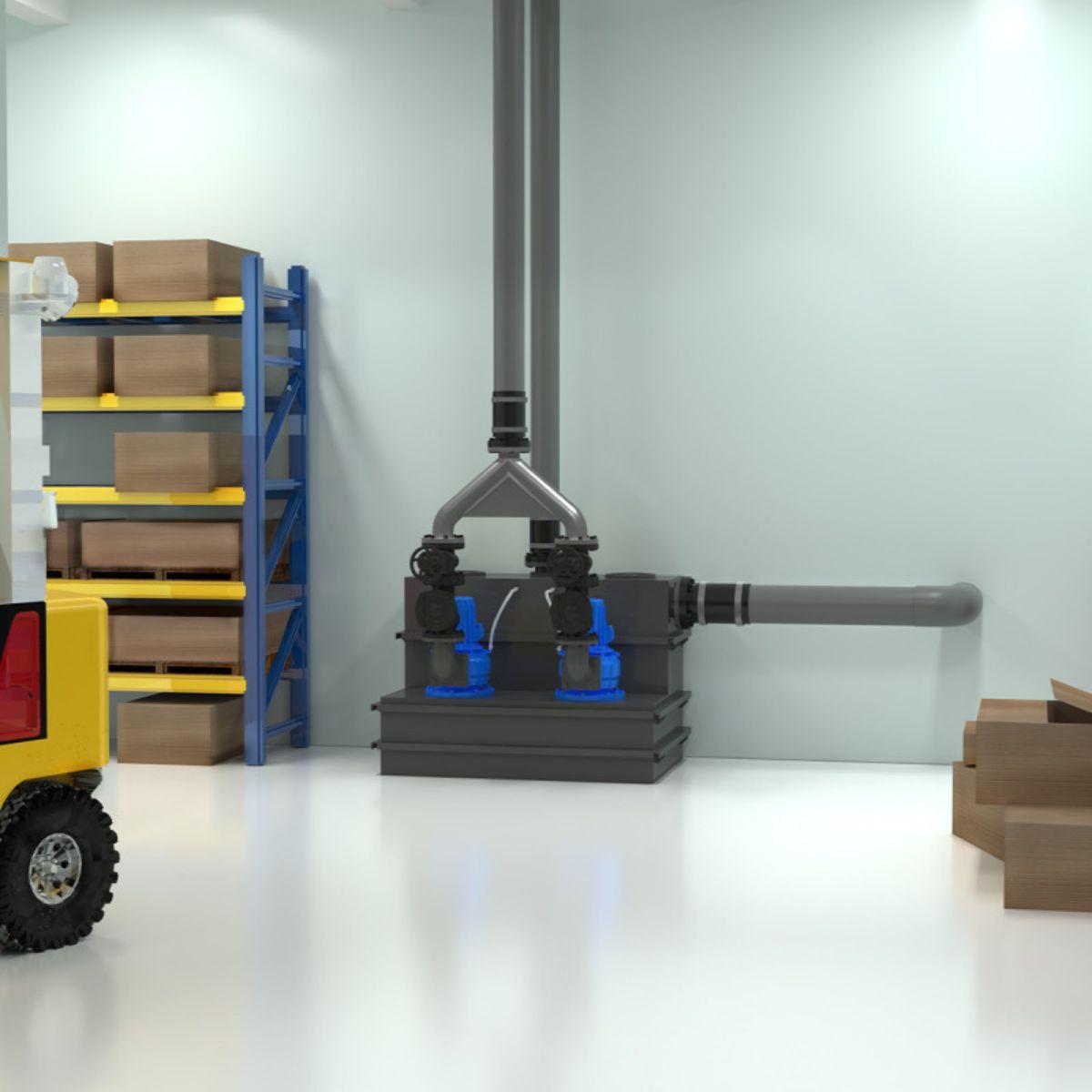 Trefaset pumpestation SFA Sanicubic 2 SC4.0 T med reference 04CUB2SC40T fra mærket SFA SANITRIT