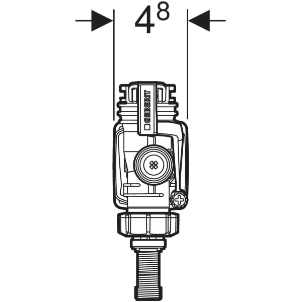 Geberit serie 383 sidefødningsmekanisme med reference 281.000.00.5 fra mærket GEBERIT