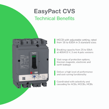 Automatisk afbryder Easypact CVS630F ETS 2.3 630 A 4P/4R med reference LV563506 fra mærket SCHNEIDER ELECTRIC
