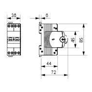 Magnetotermisk afbryder Gewiss Serie 90 MTC 4P 20A C 6kA med reference GW90288 fra mærket GEWISS