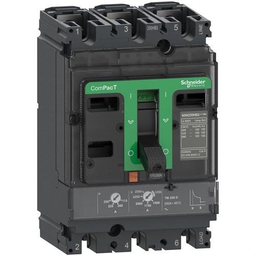 Automatisk afbryder ComPacT NSX250F 36kA AC 3P3R 250A TMD med reference C25F3TM250 fra mærket SCHNEIDER ELECTRIC