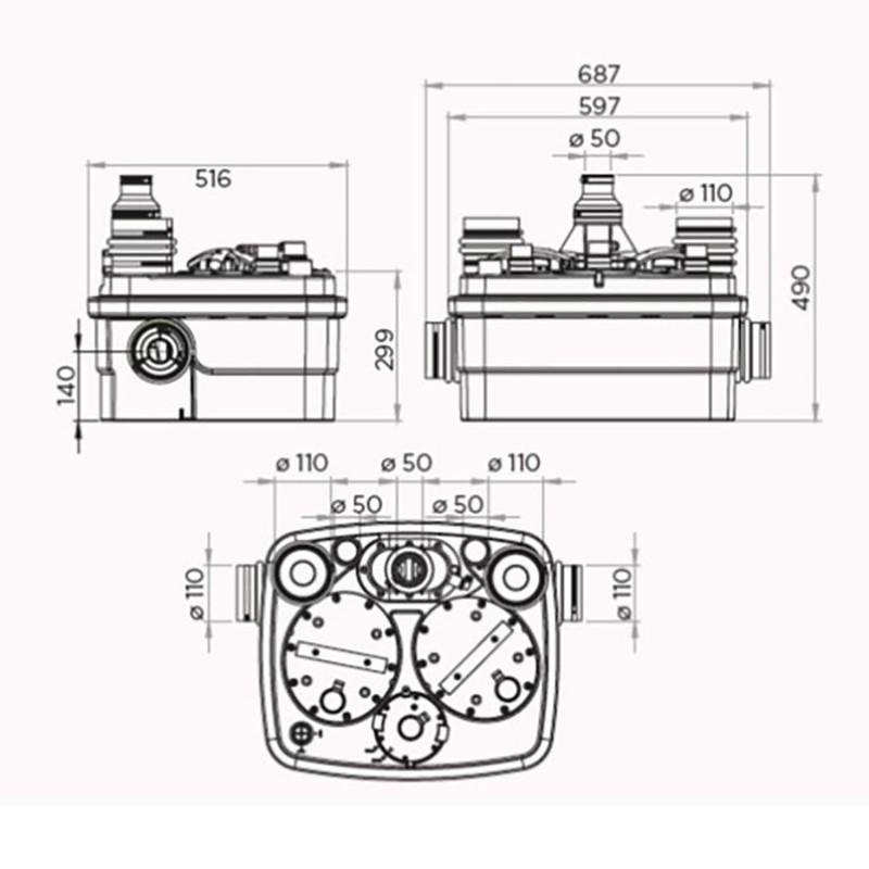 Generel pumpestation SFA SANICUBIC 2 Classic med reference 040000002 fra mærket SFA SANITRIT