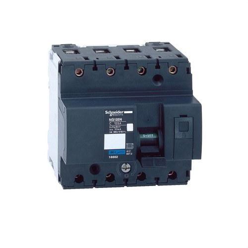 Magnetotermisk NG125N 4P 100A Kurve C med reference 18660 fra mærket SCHNEIDER ELECTRIC