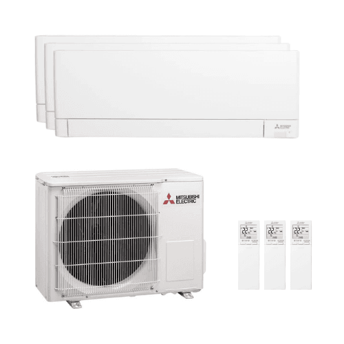 Aircondition 3-i-1 med wifi og PlasmaQuad+ filter Mitsubishi 2,5 kW (2) + 3,5 kW med reference MXZMSZAY-252535-68 fra mærket MITSUBISHI