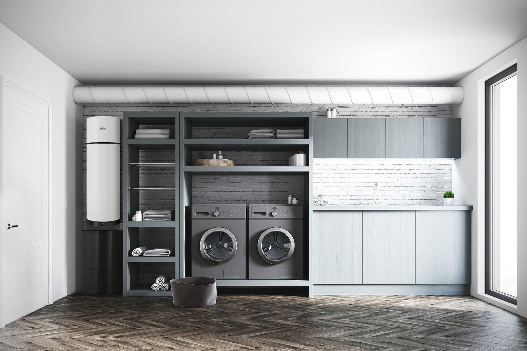 Varmepumpe til brugsvand med wifi Ferroli EGEA TECH LT 90 liter med reference GAA0P8KA fra mærket FERROLI